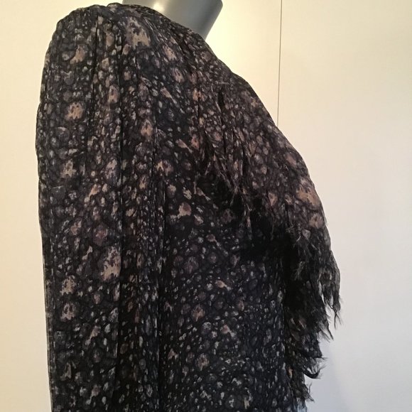 Catherine Malandrino Floral Ruffle Silk Blouse - Picture 6 of 15